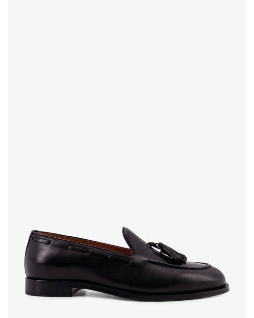 Loro Piana Black Serge Tassel Leather Loafers for men