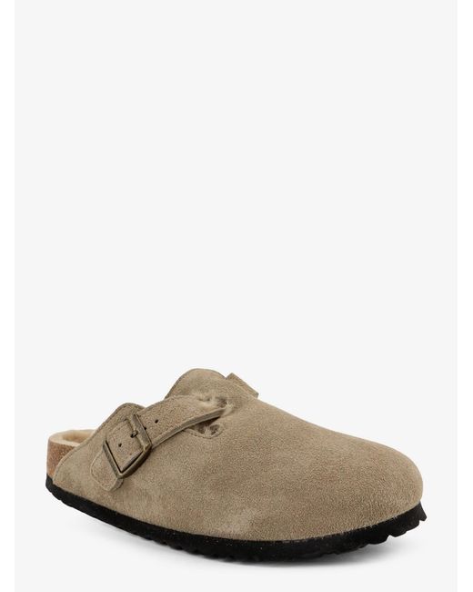 Birkenstock Gray Boston Shearling Suede Mule