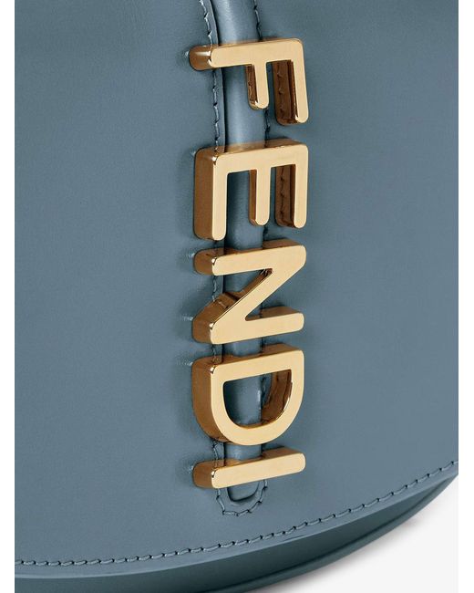 Fendi Blue Wallet On Chain Graphy Leather Crossbody Bag