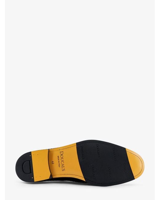 Doucal's Black Braidy Leather Loafers for men
