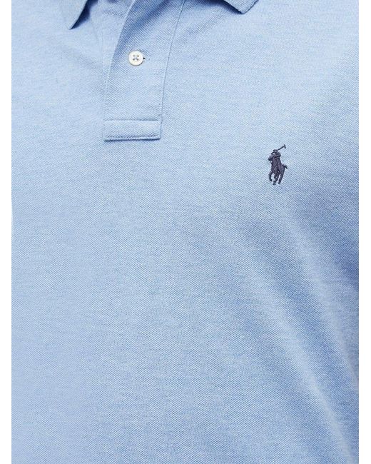 Polo Ralph Lauren Blue Cotton Polo Shirt With Embroidered Logo for men