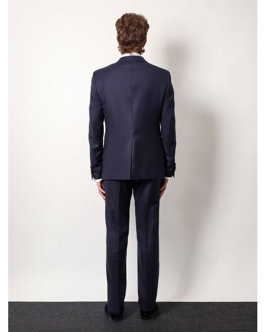 Tagliatore Blue Virgin Wool And Silk Tuxedo With Vest for men