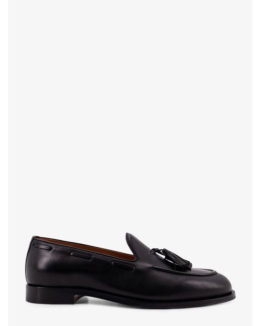 Loro Piana Black Serge Tassel Leather Loafers for men