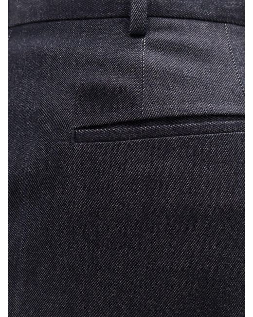 PT Torino Blue Quindici Edge Wool And Cotton Trousers for men