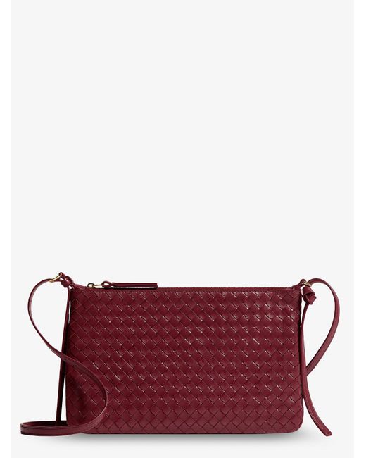 Bottega Veneta Purple Piccolo Intrecciato Clutch With Shoulder Strap