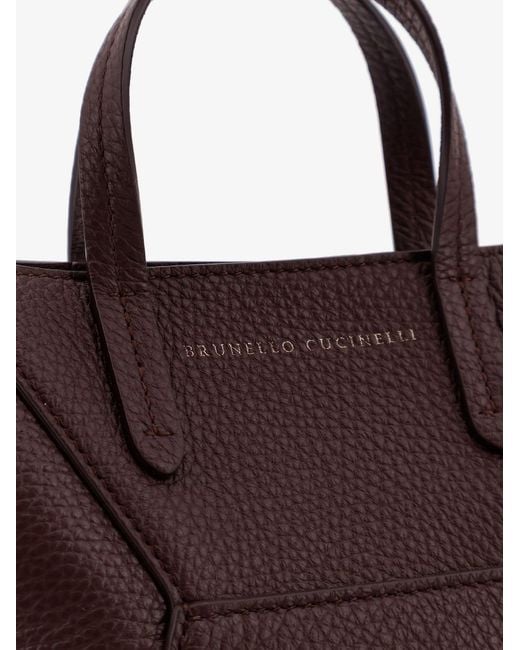 Brunello Cucinelli Brown Bc Duo Leather Crossbody Bag