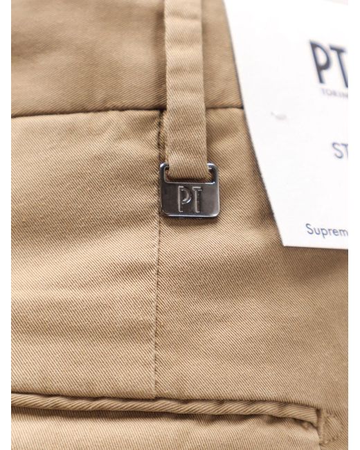 PT Torino Natural Master Fit Style Stretch Cotton Trousers for men