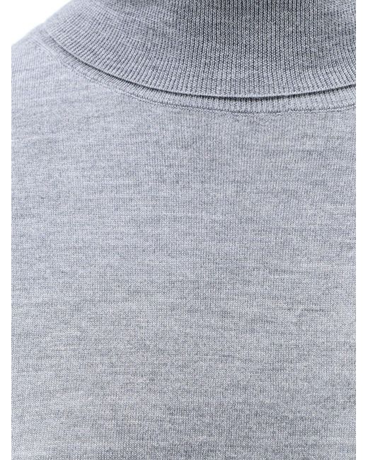 Aspesi Blue Turtleneck Virgin Wool Sweater