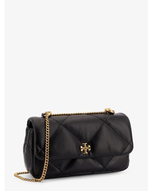 Tory Burch Black Kira Leather Wallet With Shoulde Strap