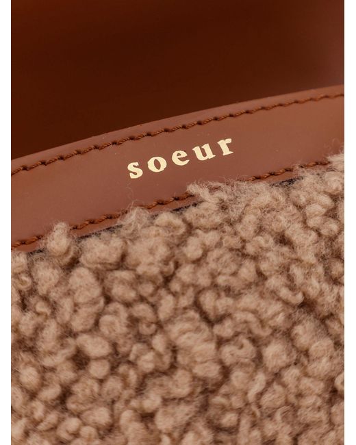 Soeur Brown Bellissima Mini Fur And Leather Shoulder Bag