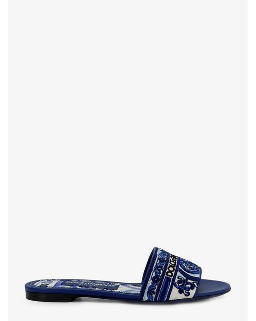 Dolce & Gabbana Blue Sandals Maiolica Canvas