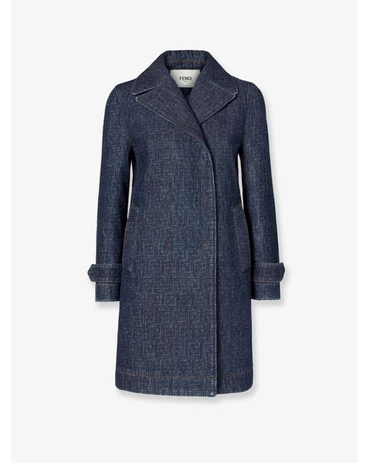 Fendi Blue Jackets Cotone