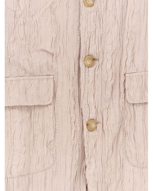 Alysi Natural Wrinkled Viscose Blazer