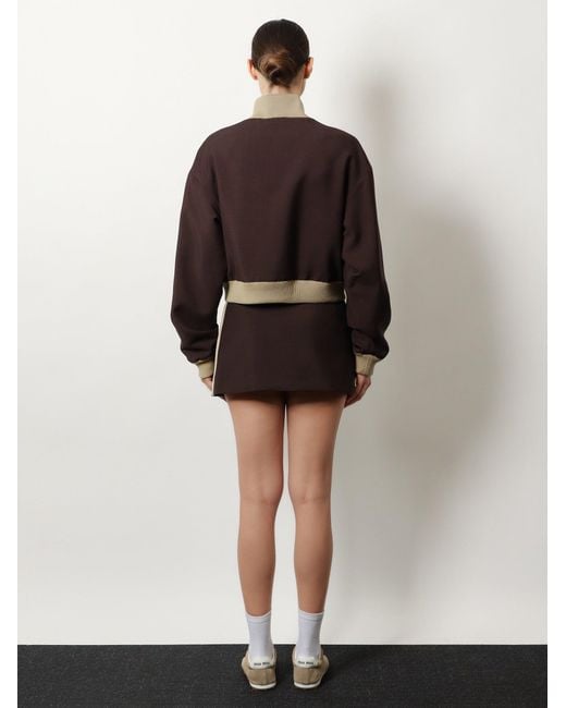 Miu Miu Black Mohair And Virgin Wool Mini Skirt