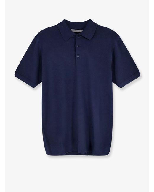 Corneliani Blue Virgin Wool Polo Shirt for men