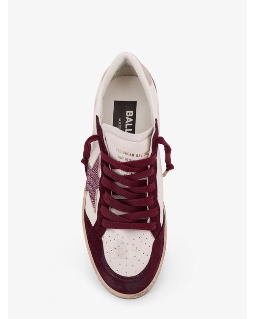 Golden Goose Deluxe Brand Multicolor Deluxe Brand Ballstar Leather Sneakers With Swarovski Logo On The Side