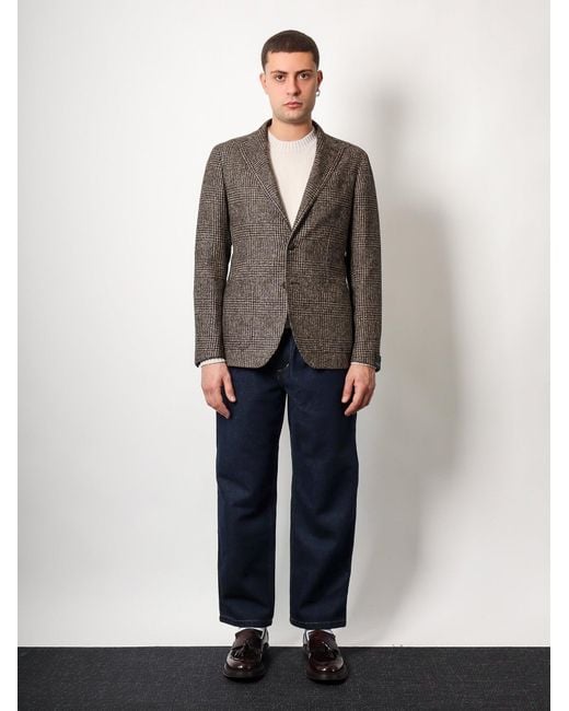 Tagliatore Brown Single-Breasted Prince Of Wales Blazer for men