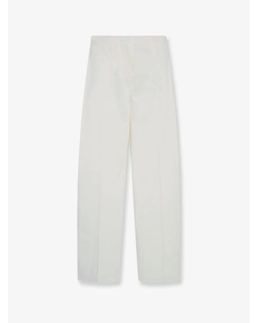 The Row White Galileo Cotton And Silk Trousers