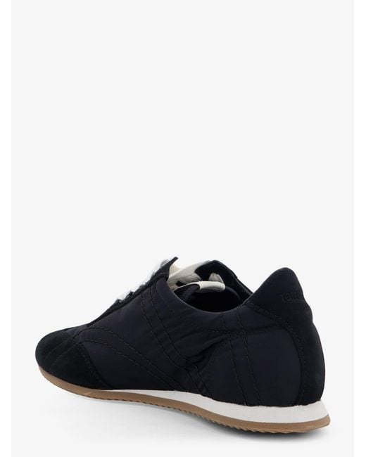 Totême Black Nylon And Suede Sneakers With All-Over Stitching