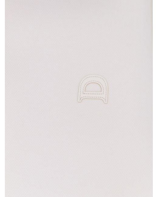 DUNST White Polo Shirt With Logo Patch for men