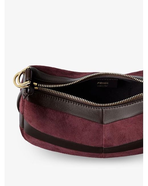 Fendi Purple Graphy Mini Leather Handbag With Metal Lettering Logo