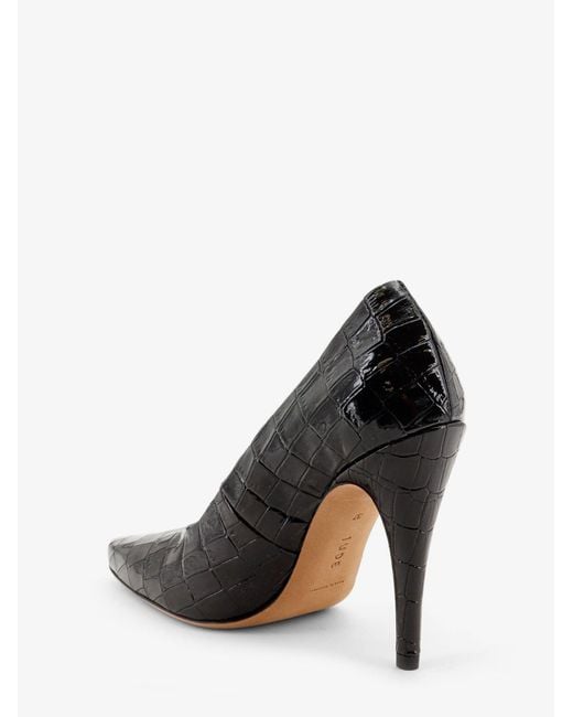 Jude Black Jerry Leather Décolleté With Croco Print