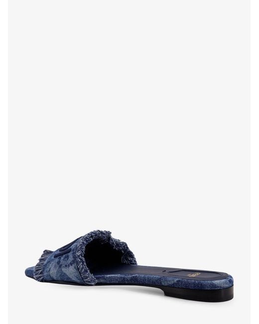 Fendi Blue Sunshine Denim Slides