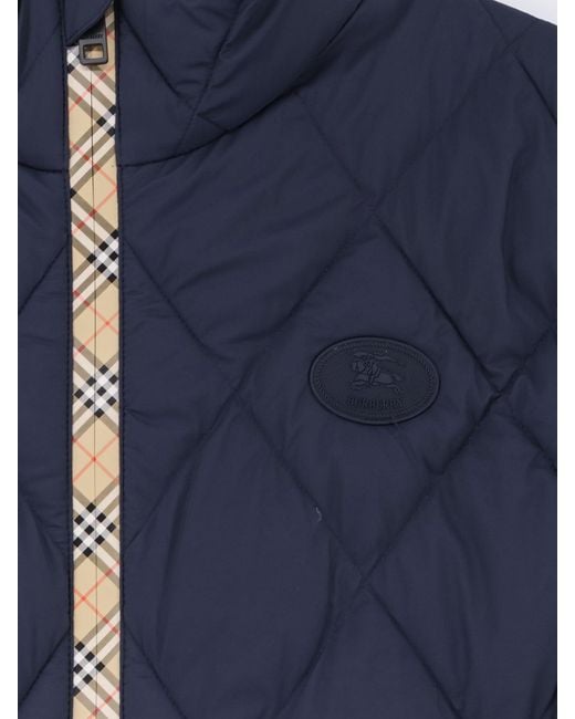 Burberry Blue Acresford Sleeveless Padded And Quilted Jacket for men