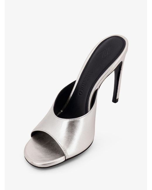 The Attico White Laminated Leather Betta Sandals