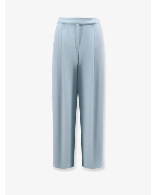 Pinko Blue Montano Viscose Trousers With Pinces