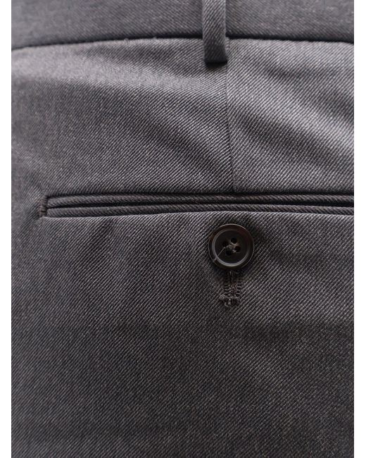 PT Torino Gray Michael Reworked Virgin Wool Trousers for men