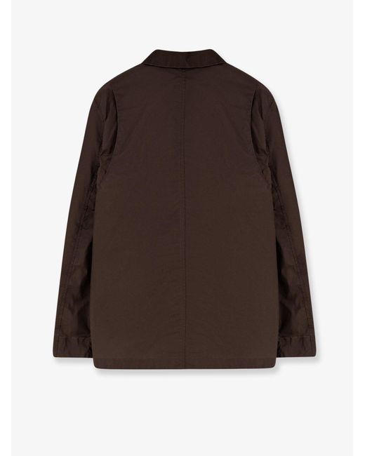 Stone Island Brown Waxed Pigment Cotton Tela Jacket for men