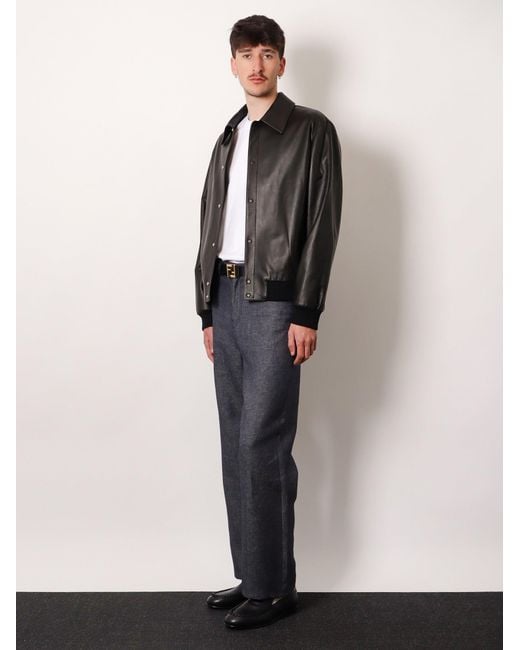 Fendi Blue Jeans Lino Cotone Seta for men