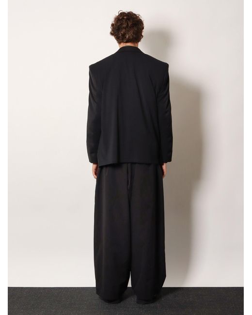 Balenciaga Black Wool Blazer With Modal Insert for men