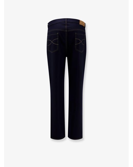 Brunello Cucinelli Blue Virgin Wool Trousers for men