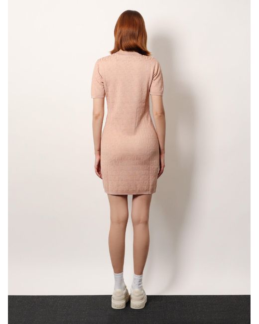 fendi pink viscose dress Fendi Ff Cotton And Viscose Dress in Pink