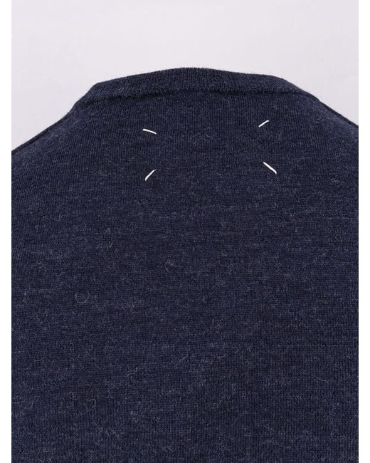 Maison Margiela Blue Wool Sweater for men