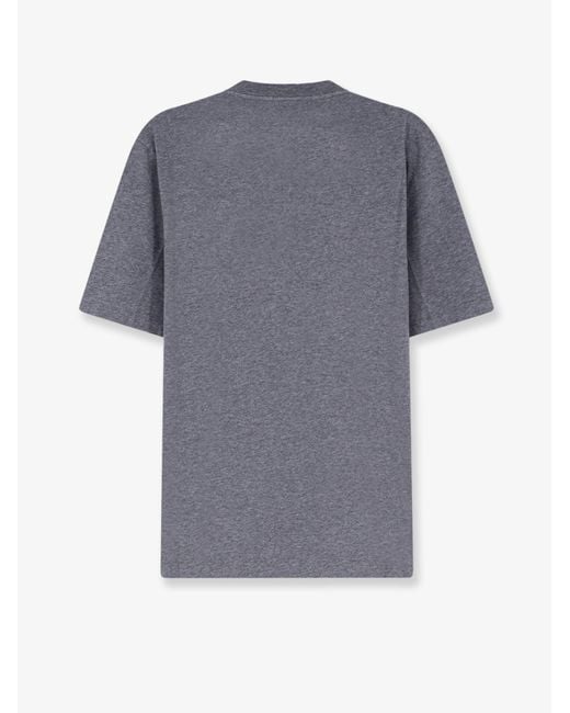 Brunello Cucinelli Gray Cotton T-Shirt With Front Print for men