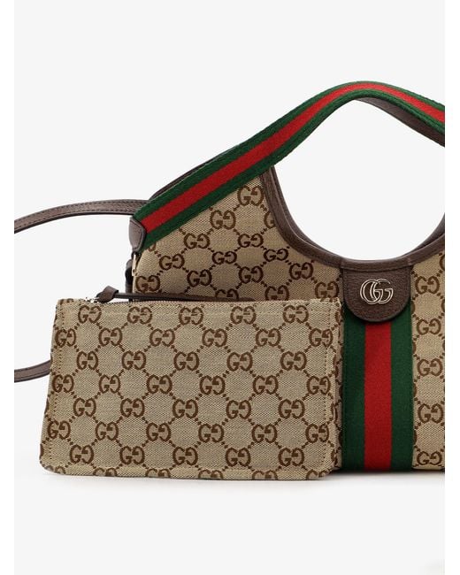 Gucci Brown Giglio Gg Supreme Fabric And Leather Tote Bag