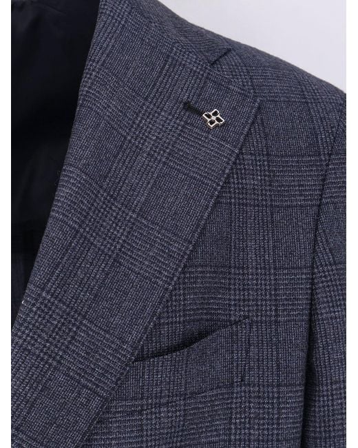 Tagliatore Blue Vesuvio Prince Of Wales Suit for men