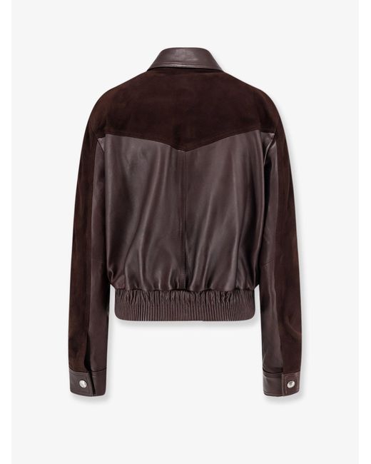 Versace Brown Leather And Suede Jacket