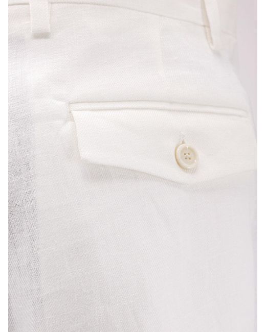 Lardini White Linen Shorts for men