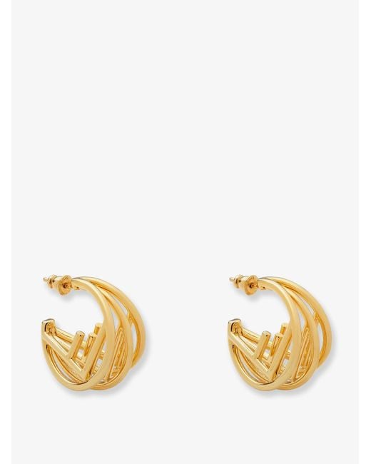 F Is Earrings-Donna di Fendi in Metallic