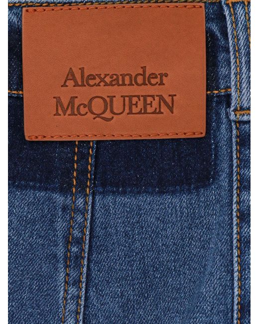 Alexander McQueen Blue Denim Skirt