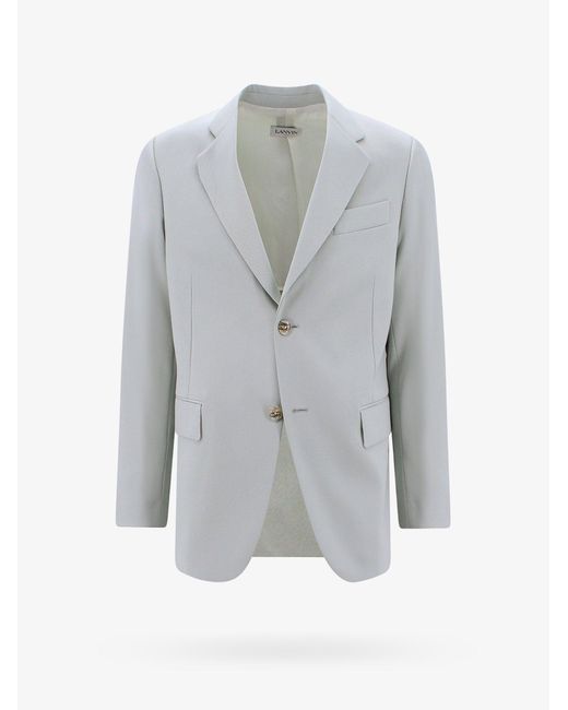 Lanvin Gray Wool Classic Lapel Blazers E Vests for men