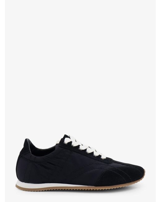 Totême Black Nylon And Suede Sneakers With All-Over Stitching