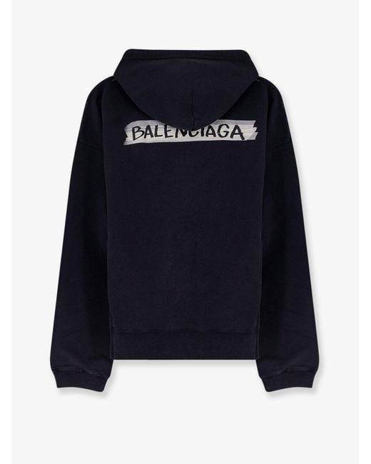 Balenciaga Blue Cotton Sweatshirt for men