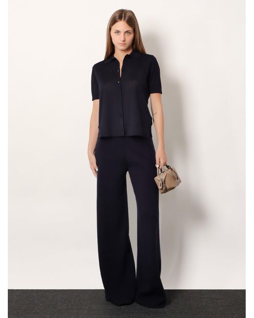 Max Mara Blue Romania Virgin Wool Cardigan