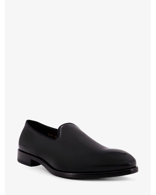 Doucal's Black Patent Leather Loafers for men