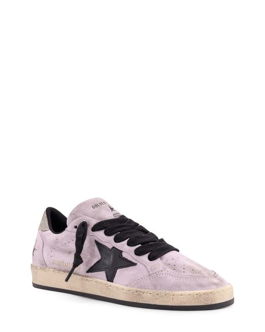 Golden Goose Deluxe Brand Purple Ballstar Low-Top Suede Sneakers With Used Effect for men